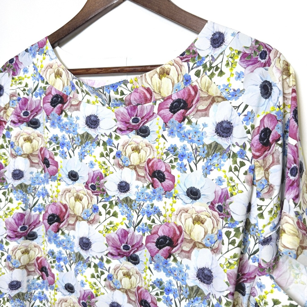 Chiara Boni La Petite Robe Floral Print Top Made in Italy Stretch IT 44/US 8